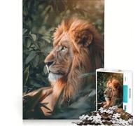 Puzzle da 1000 pezzi per ragazzi: maestoso leone nella giungla gioco educativo divertimento in famiglia regalo per amici e parenti 38x26cm