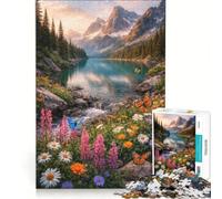 Puzzle da 1000 pezzi per ragazzi: magico lago all'alba con farfalle gioco educativo taglio di precisione ottimo regalo per gli appassionati di videogiochi 38x52cm