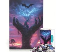 Puzzle da 1000 pezzi per ragazzi, Mani delle Tenebre, giocattolo fai-da-te, migliora la memoria, con pezzi di forma casuale completamente ad incastro 38x26cm