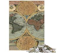 Puzzle da 1000 pezzi per ragazzi mappa del mondo antico ideale per migliorare la memoria con Babbo Natale un regalo perfetto per gli appassionati di videogiochi (75x50cm/1000 pezzi)