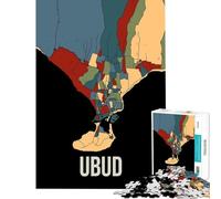 Puzzle da 1000 pezzi per ragazzi mappa della città di Bali Indonesia con tonalità della terra gioco interattivo e didattico di Babbo Natale ideale per una vacanza rilassante e per passare il tempo