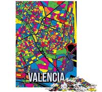 Puzzle da 1000 pezzi per ragazzi mappa della città di Valencia puzzle in stile pop art per ragazzi migliora la memoria lista dei desideri con Babbo Natale ottimo regalo per i giocatori (38x26cm)