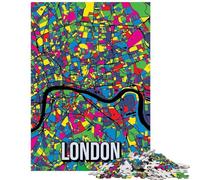 Puzzle da 1000 pezzi per ragazzi mappa di Londra Inghilterra Puzzle per ragazzi sfida impegnativa per compleanno Natale rompicapo giochi per famiglie (38x52cm/1000 pezzi)