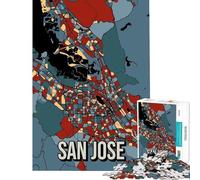 Puzzle da 1000 pezzi per ragazzi mappa retrò della città di San Jose gioco interattivo giocattolo avvincente per coltivare la pazienza regalo di compleanno decorazione per la casa (dimensioni 50x75cm)