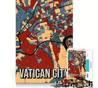Puzzle da 1000 pezzi per ragazzi, mappa vintage della Città del Vaticano, decorazione per incastri precisi, gioco per esercizi mentali, gioco per il tempo libero, regalo di Natale divertente (38x52cm)