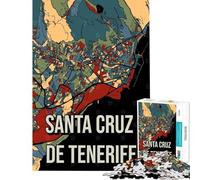Puzzle da 1000 pezzi per ragazzi mappa vintage della città di Santa Cruz de Tenerife giocattolo educativo per l'apprendimento giochi rilassanti analisi e logica regalo di compleanno (75x50cm)