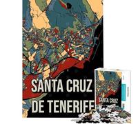Puzzle da 1000 pezzi per ragazzi mappa vintage della città di Santa Cruz de Tenerife gioco interattivo educativo regalo di compleanno difficile (dimensioni 38x52cm)