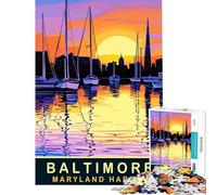 Puzzle da 1000 pezzi per ragazzi Maryland Harbor Baltimore gioco educativo sfida giocattolo educativo difficile lavoro artistico regalo (dimensioni 38x52cm)