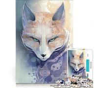 Puzzle da 1000 pezzi per ragazzi Maschera della Volpe Kitsune Mistica Giocattolo fai-da-te Migliora la memoria con pezzi ad incastro di forma casuale 38x52cm