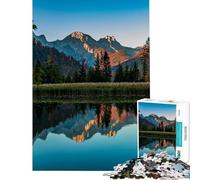 Puzzle da 1000 pezzi per ragazzi Mattinata tranquilla ad Almsee Austria Sfida educativa antistress giocattolo educativo adatto a partire dai 14 anni (38x52cm)