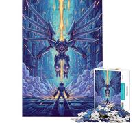 Puzzle da 1000 pezzi per ragazzi Mega Man contro Robot Alato gioco fai da te decorazione da parete compleanno e Natale (dimensioni 38x52cm)