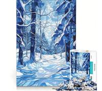 Puzzle da 1000 pezzi per ragazzi Meraviglie della foresta invernale giochi rilassanti decorazione artistica per la casa adatto per la decorazione della scrivania 38x26cm