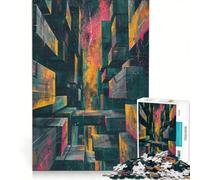 Puzzle da 1000 pezzi per ragazzi Metropoli al neon gioco educativo interazione genitore-figlio ideale come regalo 50x75cm