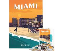Puzzle da 1000 pezzi per ragazzi Miami Florida USA gioco educativo gioco intellettuale ottimo regalo per compleanni (dimensioni 75x50cm)