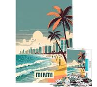 Puzzle da 1000 pezzi per ragazzi Miami gioco intellettuale rilassante adatto alle coppie regalo divertente (dimensioni 38x26cm)