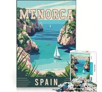 Puzzle da 1000 pezzi per ragazzi, Minorca - Spagna, giocattolo fai-da-te, antistress intellettuale, adatto come decorazione da scrivania 38x26cm