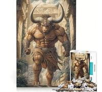 Puzzle da 1000 pezzi per ragazzi: Minotauro nel labirinto giochi educativi assemblaggio di modelli collezione d'artista belle arti 38x26cm