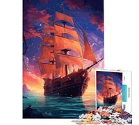 Puzzle da 1000 pezzi per ragazzi misterioso puzzle della nave pirata 1000 pezzi giocattolo decorativo per la casa decorazione da parete offerta come regalo per tutta la famiglia (50x75cm)