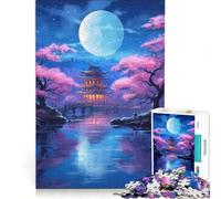 Puzzle da 1000 pezzi per ragazzi, mistico giapponese al chiaro di luna, gioco impossibile, allena la mente e la mano, regalo di compleanno, regalo 38x26cm