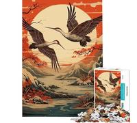 Puzzle da 1000 pezzi per ragazzi mitologia giapponese gru attività divertenti da fare in casa decorazione perfetta gioco rompicapo adatto a persone dai 14 anni in su (38x52cm)