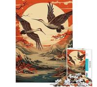 Puzzle da 1000 pezzi per ragazzi mitologia giapponese gru ideale per compleanni e Natale Giocattolo educativo adatto a partire dai 14 anni (38x26cm)