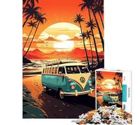 Puzzle da 1000 pezzi per ragazzi modello retrò VW Bus ideale per la spiaggia viaggi e attività divertenti da fare a casa Un gioco pratico e stimolante adatto a persone dai 14 anni in su 50x75cm