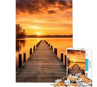 Puzzle da 1000 pezzi per ragazzi molo al tramonto sul mare ideale per compleanni Natale e divertimento in famiglia Gioco per famiglie dai 14 anni in su 38x52cm