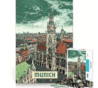 Puzzle da 1000 pezzi per ragazzi,Monaco di Baviera,design raffinato,gioco di logica,regalo,divertimento rilassante,compleanno,divertimento (50x75cm)