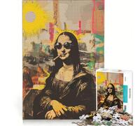 Puzzle da 1000 pezzi per ragazzi Monna Lisa in stile Basquiat giochi educativi assemblaggio di modelli collezione d'artista belle arti 38x52cm