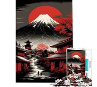 Puzzle da 1000 pezzi per ragazzi Montagna Fuji Rossa gioco rilassante giocattolo avvincente per coltivare la pazienza idee regalo apprendimento educativo (dimensioni 38x52cm)