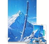 Puzzle da 1000 pezzi per ragazzi, Montagna Ghiacciata Katana, Gioco pratico, Passatempo ideale per le vacanze, compleanno e Natale 38x52cm