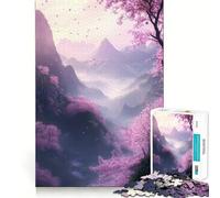 Puzzle da 1000 pezzi per ragazzi,montagna in fiore,valle,incastro perfetto,arte,gioco di concentrazione mentale,svago,regalo di Natale (38x52cm)