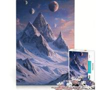 Puzzle da 1000 pezzi per ragazzi montagna innevata in un paesaggio di un universo parallelo gioco impossibile interazione genitore-figlio regalo di Natale o compleanno 38x26cm