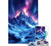 Puzzle da 1000 pezzi per ragazzi montagna innevata sotto l'aurora boreale giochi rilassanti giocattoli che creano dipendenza per coltivare la pazienza opera d'arte regalo decorazione da parete