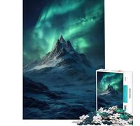 Puzzle da 1000 pezzi per ragazzi montagna innevata sotto l'aurora boreale Gioco interattivo giocattolo coinvolgente per coltivare la pazienza attività artistiche regalo educativo (dimensioni 38x26cm)