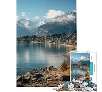 Puzzle da 1000 pezzi per ragazzi montagna lago città Attività divertenti da fare a casa Gioco educativo di assemblaggio per ragazzi dai 14 anni in su Dimensioni 50x75cm