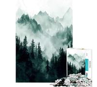 Puzzle da 1000 pezzi per ragazzi montagna nebbiosa foresta giocattoli educativi giochi divertenti per tutta la famiglia ottimi regali e giocattoli (dimensioni 75x50cm)