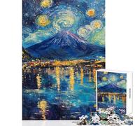 Puzzle da 1000 pezzi per ragazzi Montagna nella notte stellata puzzle per adulti gioco divertente sfida impegnativa aiuta ad allenare la mente (dimensioni 38x52cm)
