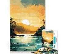Puzzle da 1000 pezzi per ragazzi, montagna tropicale al tramonto, incastro preciso, gioco di abilità mentale, divertimento, tempo libero, Natale, casa, arte (38x52cm)