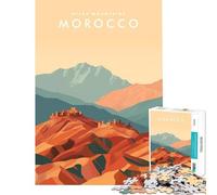Puzzle da 1000 pezzi per ragazzi Montagne dell'Atlante Marocco sfida per l'intelligenza giocattolo avvincente giochi divertenti migliora la memoria opera d'arte regalo (Dimensioni 38x26cm)