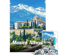 Puzzle da 1000 pezzi per ragazzi Monte Athos Grecia Puzzle per adulti giocattolo fai da te ideale per le vacanze a casa gioco stimolante e regalo (dimensioni 38x52cm)