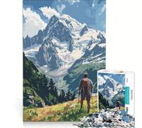 Puzzle da 1000 pezzi per ragazzi Monte Bianco Francia gioco fai-da-te migliora la memoria con pezzi di forma casuale completamente ad incastro 38x26cm