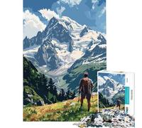 Puzzle da 1000 pezzi per ragazzi Monte Bianco Francia montagna impegnativo da completare migliora la memoria giocattolo fai-da-te per ragazzi dai 14 anni in su (50x75cm)