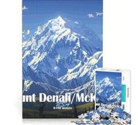 Puzzle da 1000 pezzi per ragazzi Monte Denali/McKinley gioco fai-da-te migliora la memoria con pezzi ad incastro di forma casuale 38x52cm