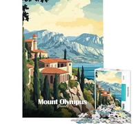 Puzzle da 1000 pezzi per ragazzi Monte Olimpo Grecia poster sfida educativa giochi per la casa per passare il tempo e rilassarsi per ragazzi dai 14 anni in su (38x52cm)