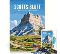 Puzzle da 1000 pezzi per ragazzi, Monumento Nazionale di Scotts Bluff, decorazione per incastri precisi, gioco per esercizi mentali, gioco per il tempo libero, regalo di Natale divertente (38x26cm)