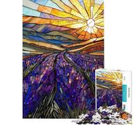 Puzzle da 1000 pezzi per ragazzi mosaico "Alba di lavanda" puzzle per ragazzi migliora la memoria lista dei desideri con Babbo Natale ottimo regalo per i giocatori 50x75cm