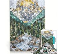 Puzzle da 1000 pezzi per ragazzi mosaico con alba sulla montagna giochi educativi assemblaggio di modelli collezione d'artista belle arti 38x52cm