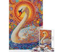 Puzzle da 1000 pezzi per ragazzi mosaico con cigno e bellezza giocattolo fai da te perfetto per decorare e fare un regalo a tutta la famiglia (dimensioni 38x26cm)