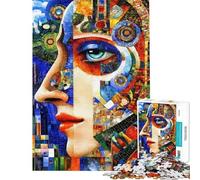 Puzzle da 1000 pezzi per ragazzi mosaico con ritratto e elementi di paesaggio urbano puzzle di precisione per ragazzi sfida educativa regalo di compleanno regali 38x26cm